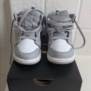 Jordan Kids Gray and White Sneakers